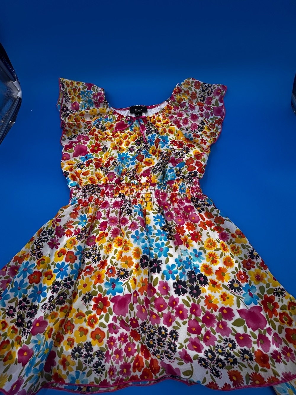 Bwear Multicolor Floral Flutter-Sleeve Dress